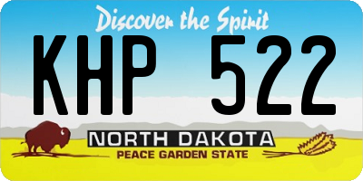 ND license plate KHP522