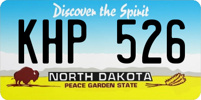 ND license plate KHP526