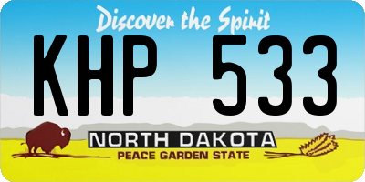 ND license plate KHP533