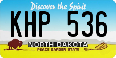 ND license plate KHP536