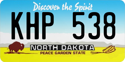 ND license plate KHP538