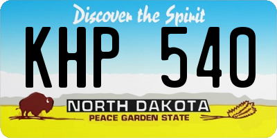 ND license plate KHP540