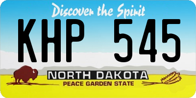 ND license plate KHP545