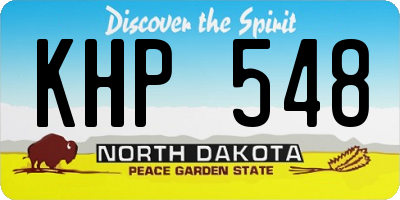 ND license plate KHP548