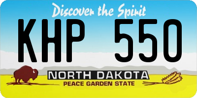 ND license plate KHP550