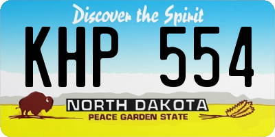 ND license plate KHP554