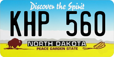 ND license plate KHP560
