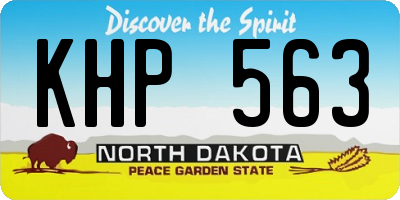ND license plate KHP563