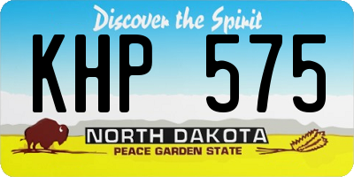ND license plate KHP575