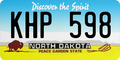 ND license plate KHP598
