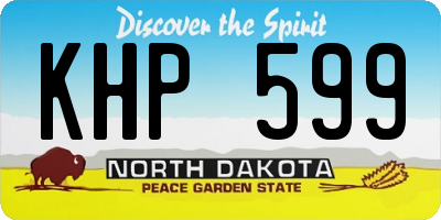ND license plate KHP599