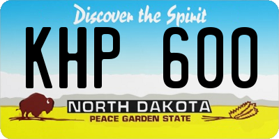 ND license plate KHP600