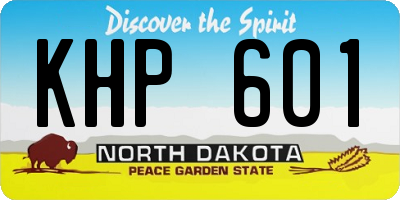 ND license plate KHP601