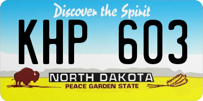ND license plate KHP603