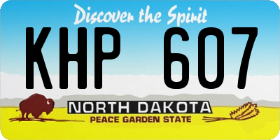 ND license plate KHP607
