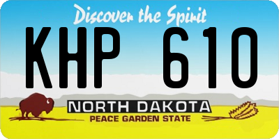 ND license plate KHP610
