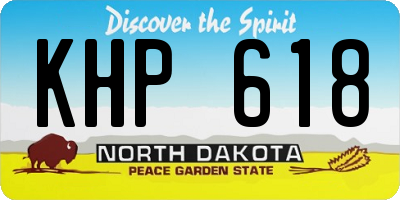 ND license plate KHP618