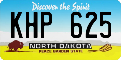 ND license plate KHP625