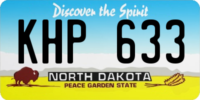 ND license plate KHP633