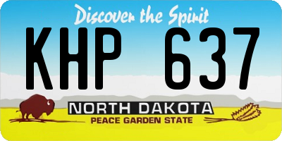 ND license plate KHP637