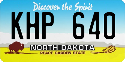 ND license plate KHP640