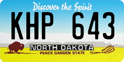 ND license plate KHP643