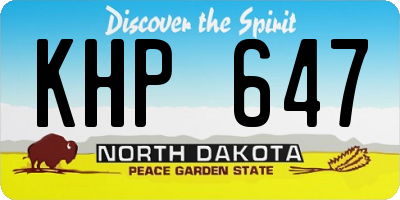 ND license plate KHP647
