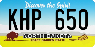 ND license plate KHP650