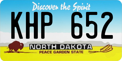 ND license plate KHP652