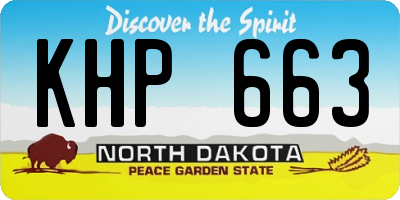 ND license plate KHP663