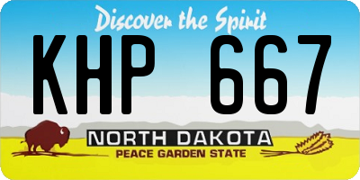 ND license plate KHP667
