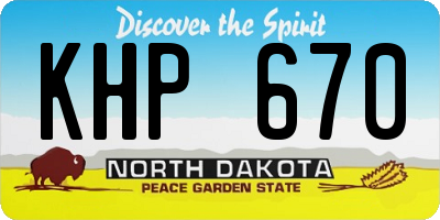 ND license plate KHP670