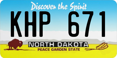 ND license plate KHP671
