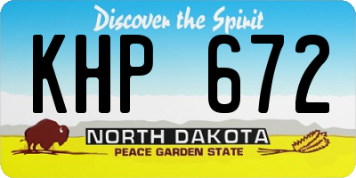 ND license plate KHP672