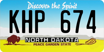 ND license plate KHP674