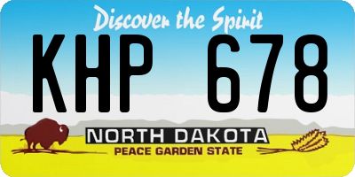 ND license plate KHP678