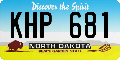 ND license plate KHP681