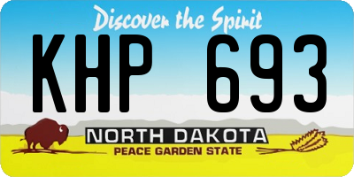 ND license plate KHP693