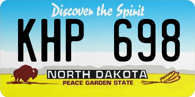 ND license plate KHP698