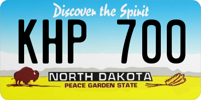 ND license plate KHP700