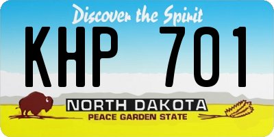 ND license plate KHP701