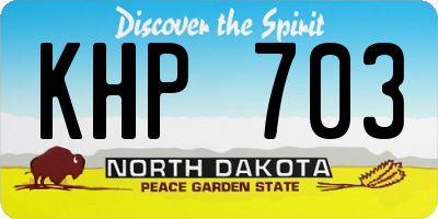 ND license plate KHP703