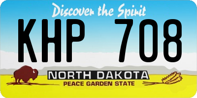 ND license plate KHP708