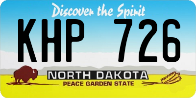 ND license plate KHP726
