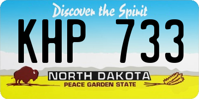 ND license plate KHP733
