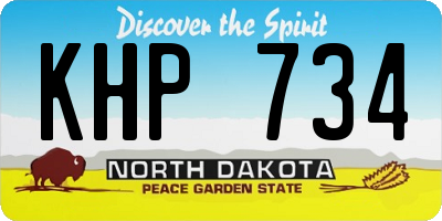ND license plate KHP734