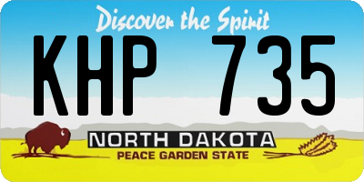 ND license plate KHP735