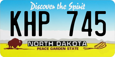 ND license plate KHP745