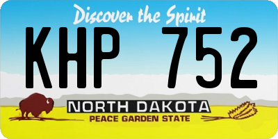 ND license plate KHP752