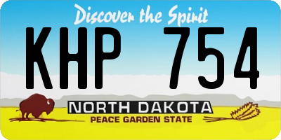 ND license plate KHP754